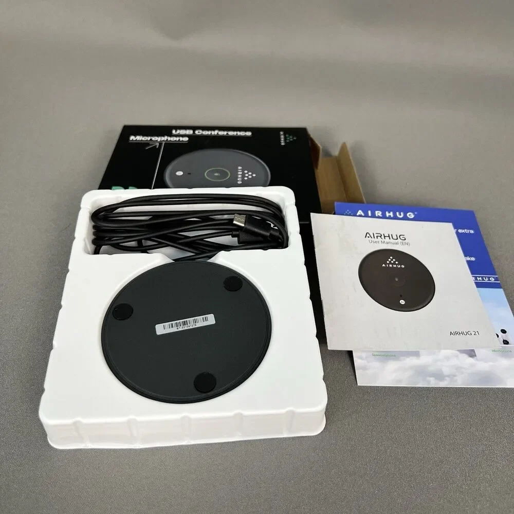 AIRHUG USB Conference Microphone PC Laptop Mic, Mute Button, AI Noise Reduction